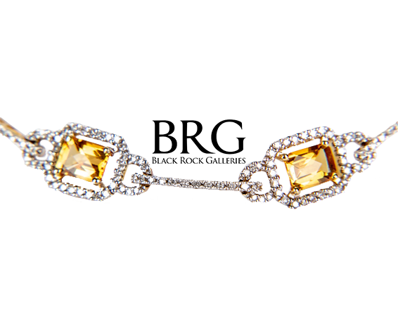 Accent Gems or Melee - Gorgeous Diamond & Citrine Bracelet with a melee of diamonds